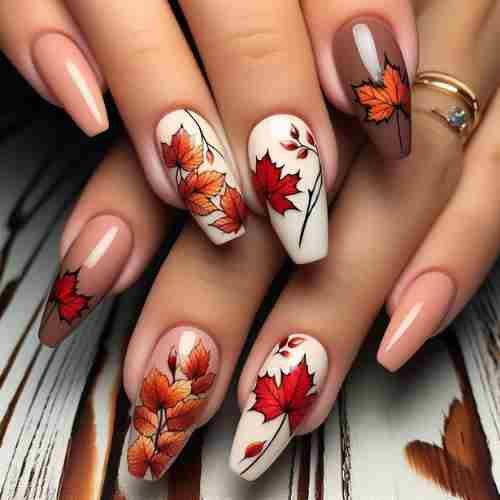 fall leaf nail art