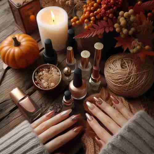 fall leaf nails