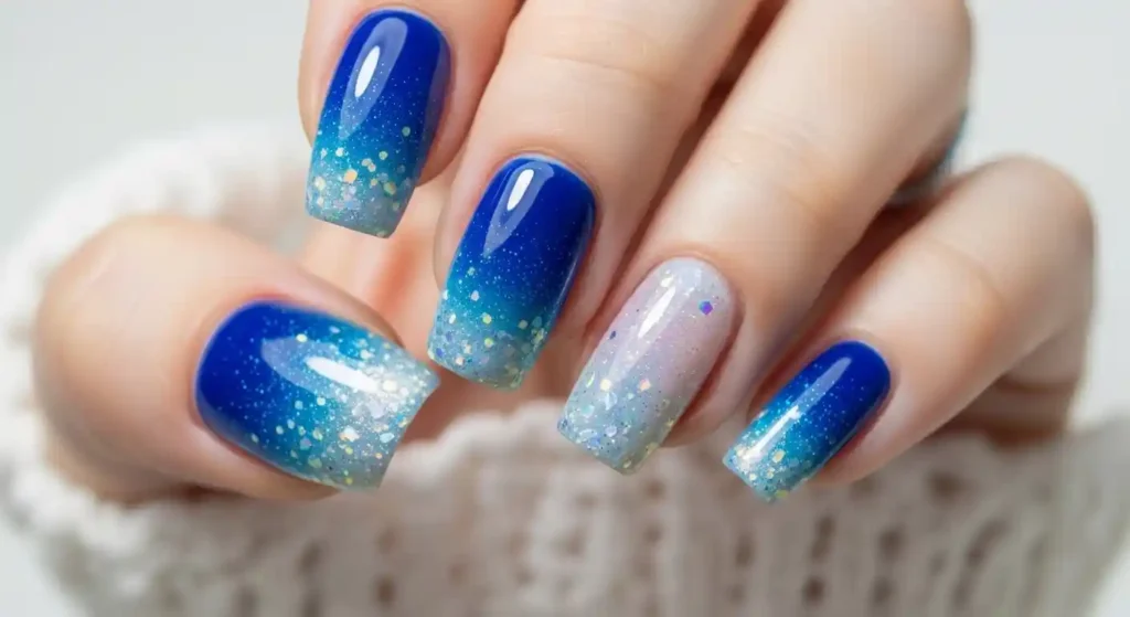 Blue Dream Aura Nails