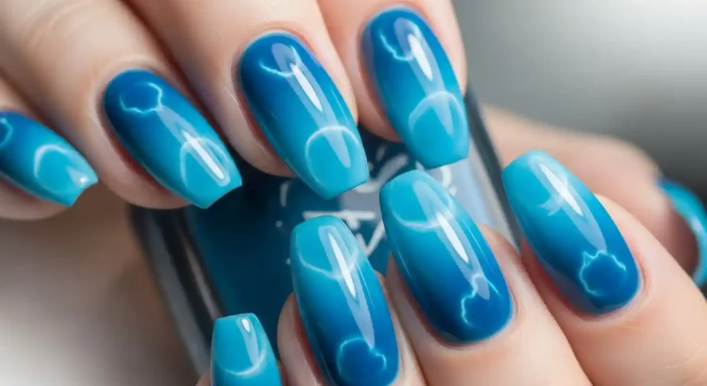 Blue Dream Aura Nails