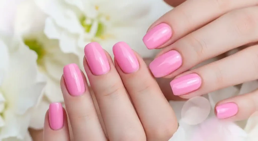 classic pink aura nails