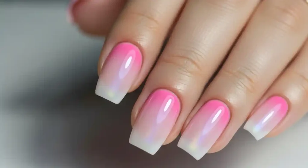 classic pink aura nails