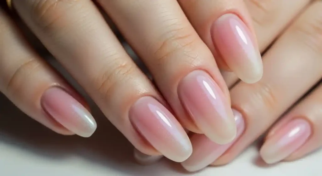 classic pink aura nails