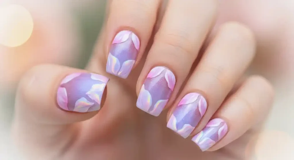 Lilac and Lavender Aura Nails
