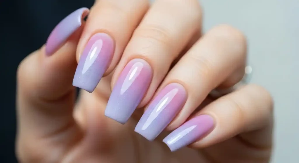 Lilac and Lavender Aura Nails
