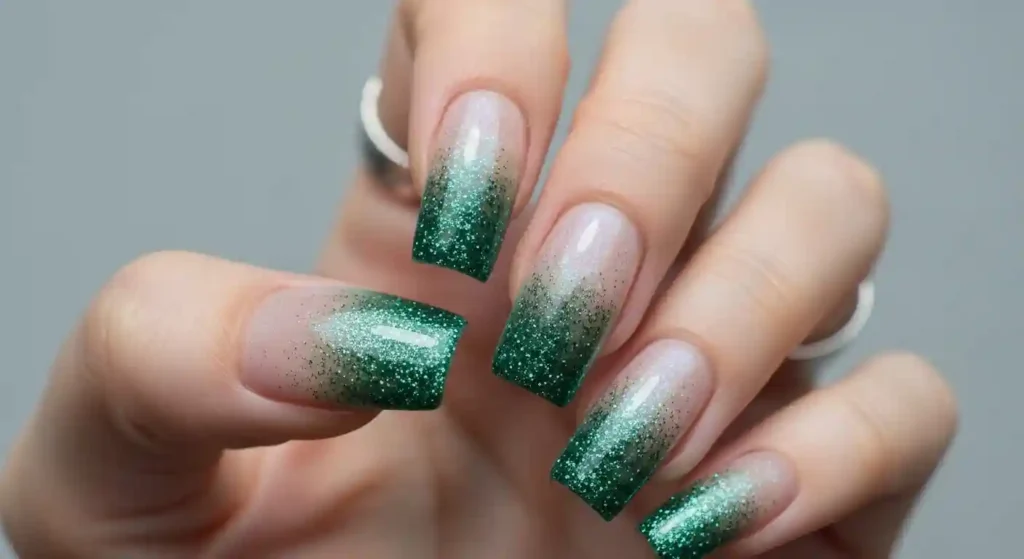 Ombre gliter nails