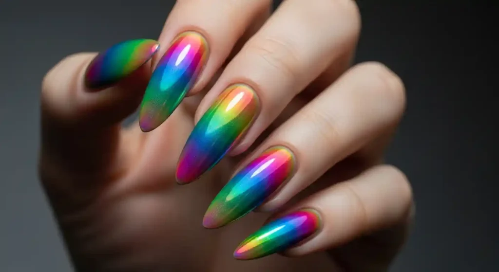 Rainbow Aura Nails