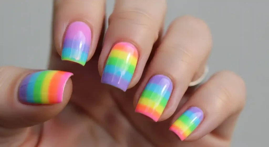 Rainbow Aura Nails