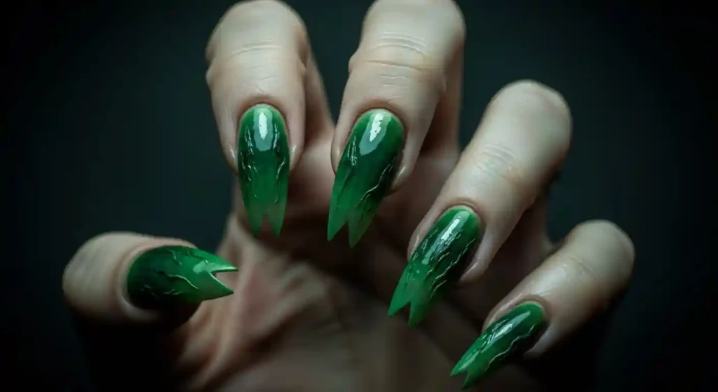 zombie green nails