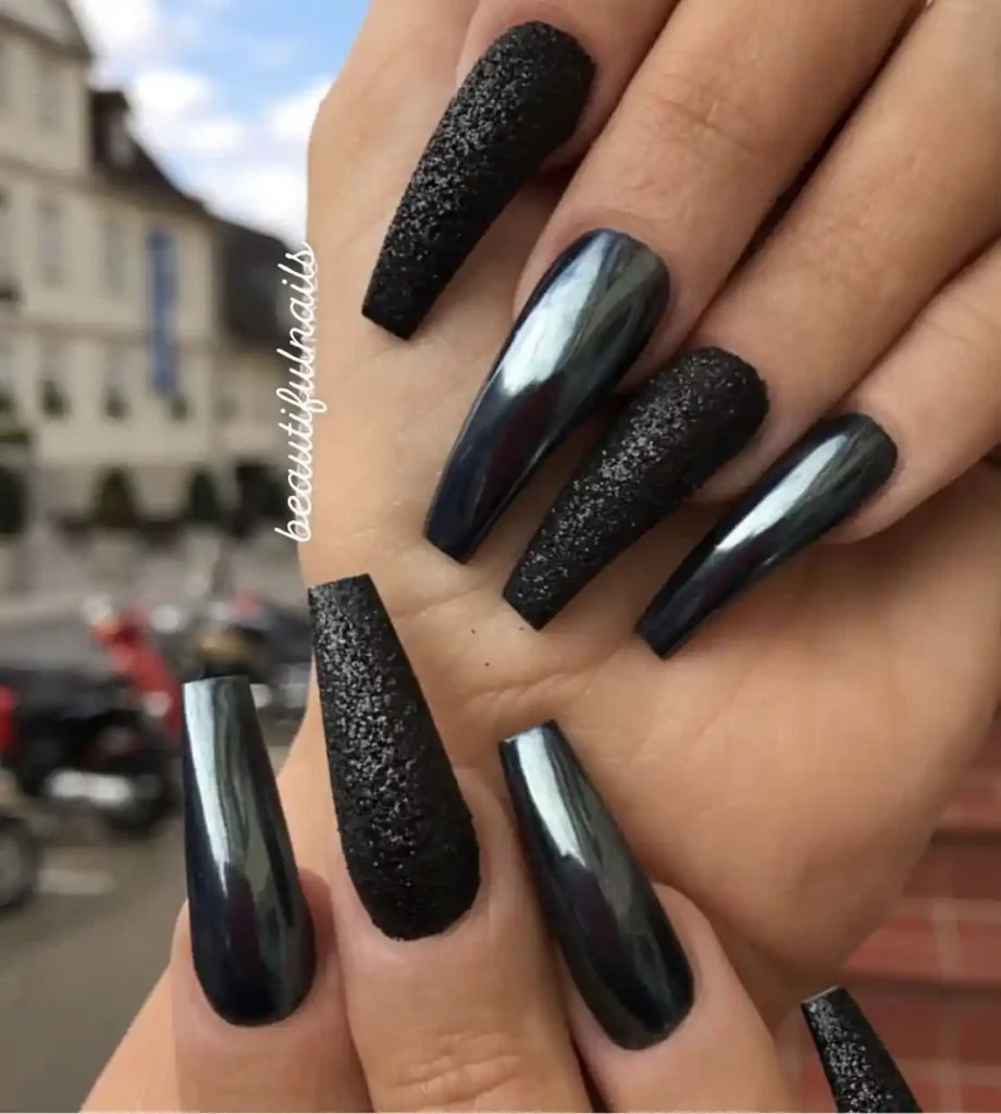 black chrome nails