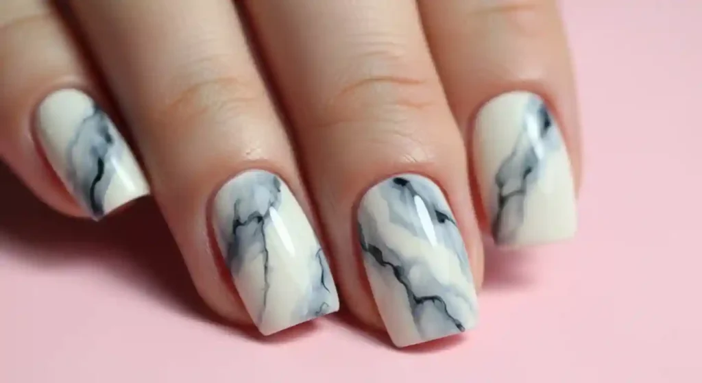 marble effect nails