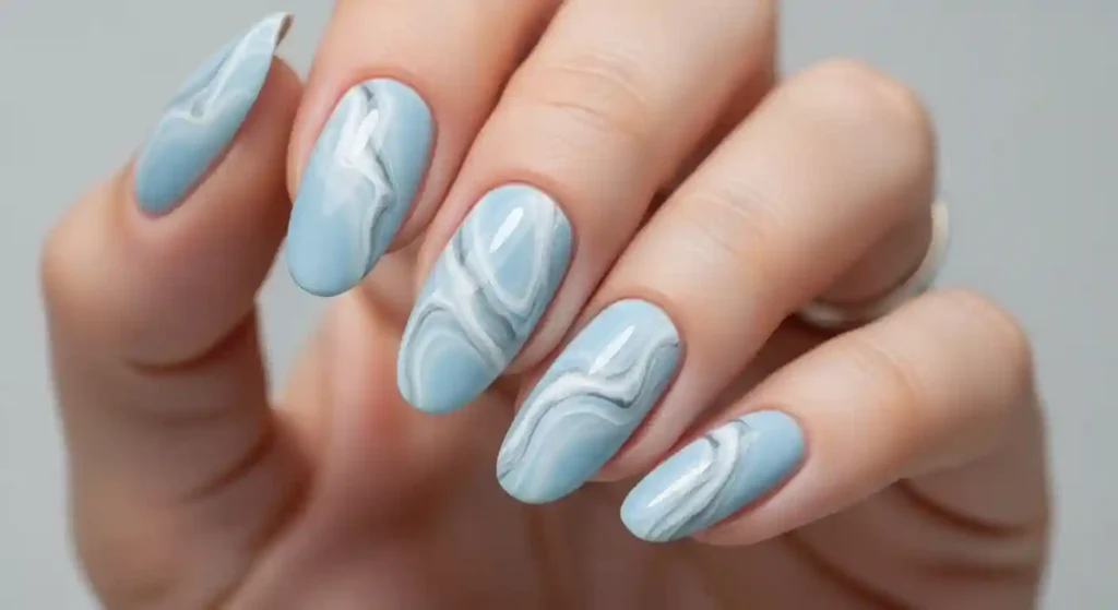 marble effect nails