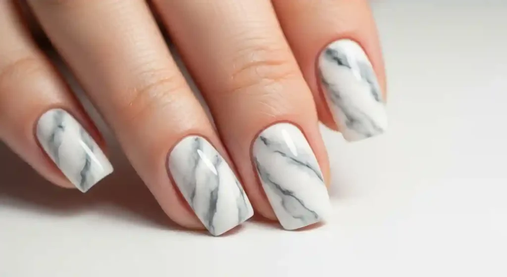 marble effect nails