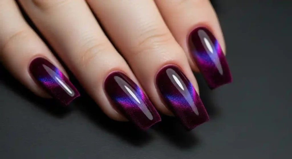 valvet cat eye nails