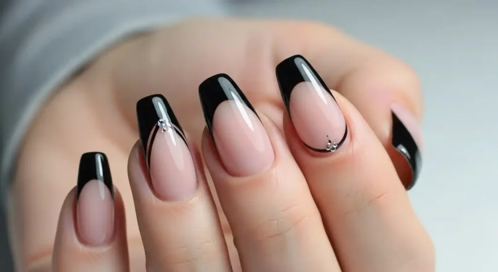 Black French Tips reinvented nails