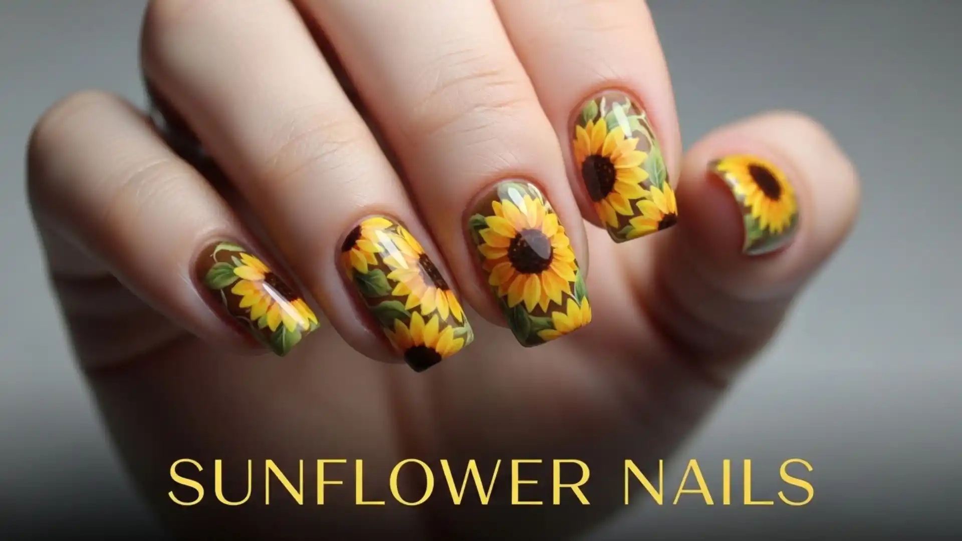 Chic Vintage Sunflower Nail Designs