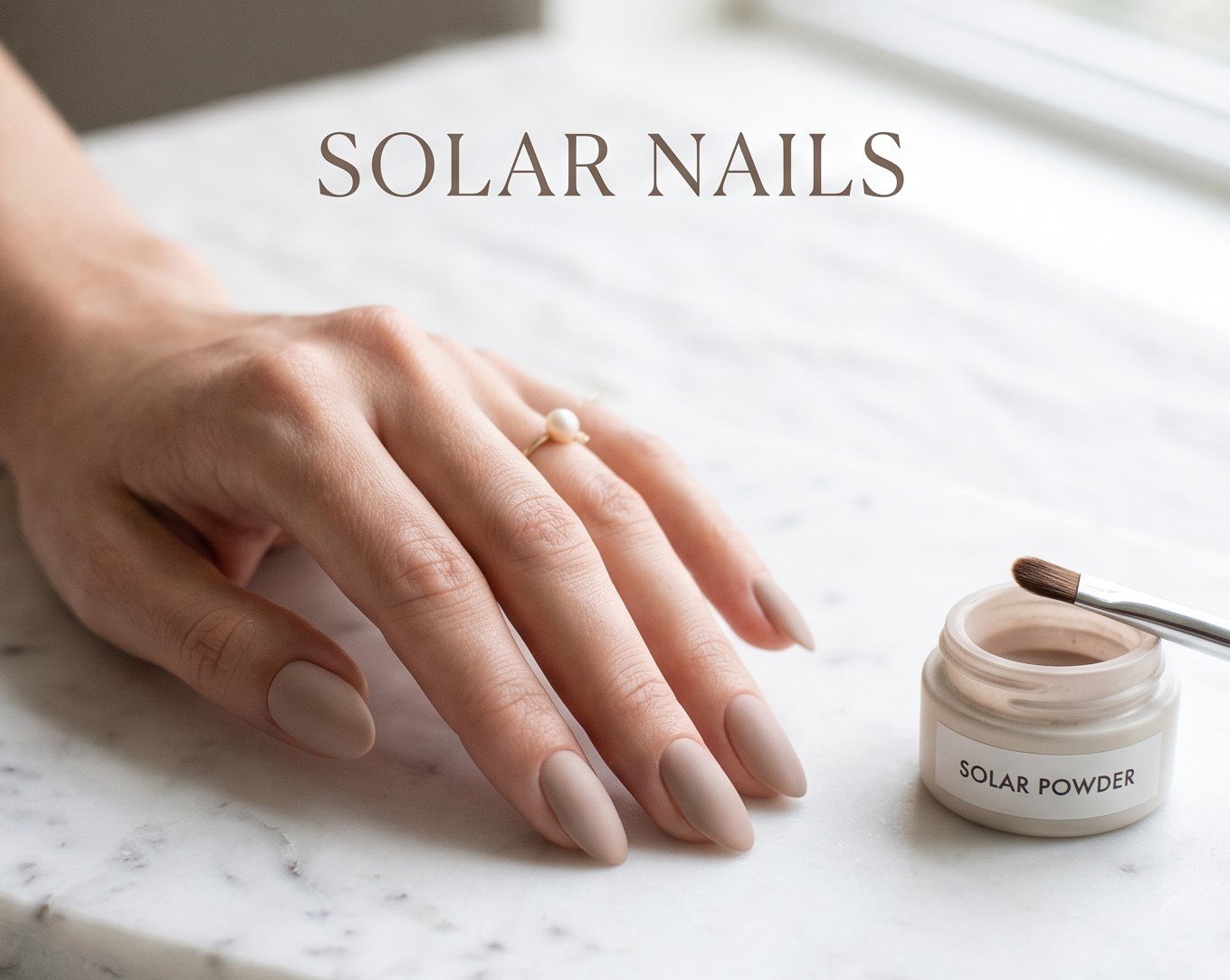 Bio gel comparison — illustrating the natural look and feel difference between bio gel and solar nail systems
